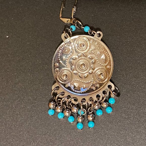 SIlver and Turquoise Earrings - Picture 3 of 3
